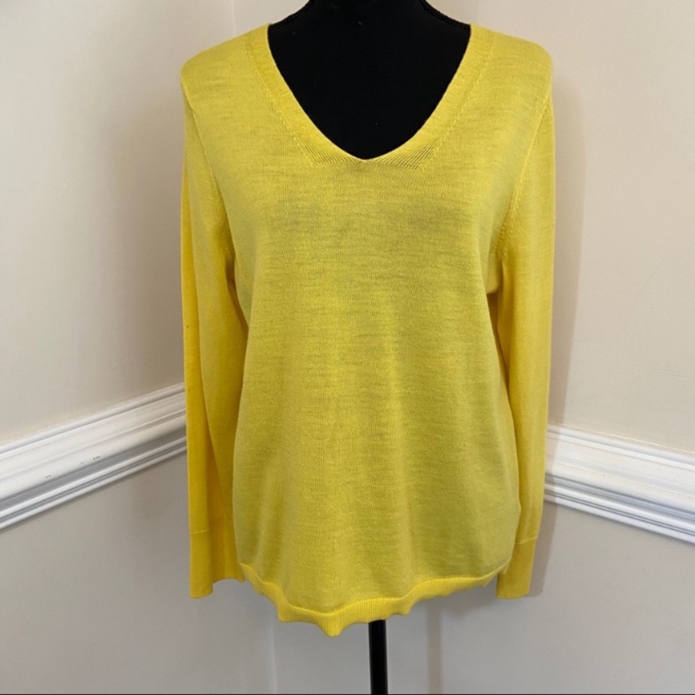 NWOT SzS Talbots spring yellow wool sweater topper
